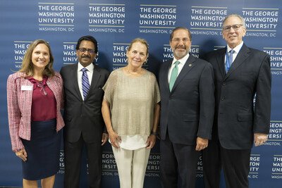 AAKP Executive Director Diana Clynes, Dr. Dominic Raj, Dean Barbara Bass, The Honorable Alex M. Azar II, and AAKP President Edward V. Hickey III (from left to right)